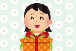 プレゼントを持った女性