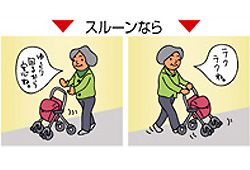 シルバーカーを押して歩く人のイメージ