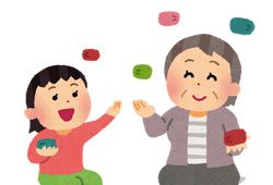 孫と遊ぶおばあちゃんのイメージ