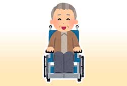 車椅子に座る男性のイメージ