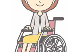 車椅子に座るお母さん