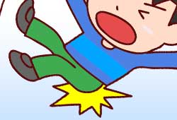 転ぶ男の子