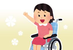 女の子が車椅子に乗っているイメージ