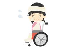 怪我をした車椅子の女の子