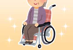 車椅子に座る祖母