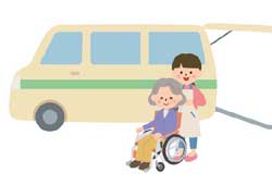 車椅子で外出のイメージ