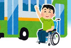 バスに乗る車椅子の乗客