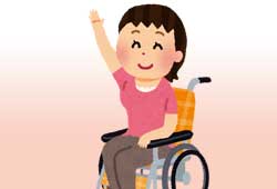 車椅子に乗った女性
