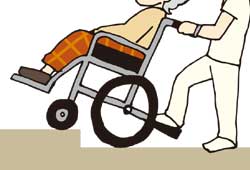 車椅子の段差乗り越え