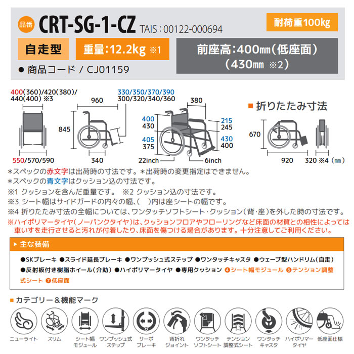 W[ Ԉ֎q CRT-SG-1-CZ̃TCY\