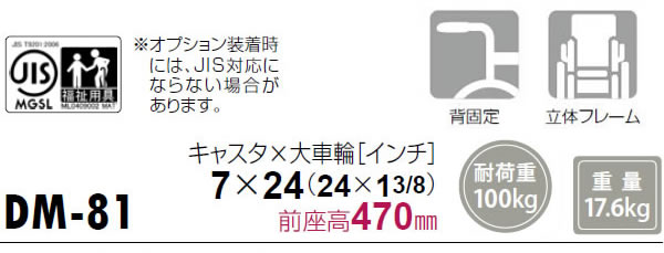 松永製作所】スチール製スタンダードタイプ DM-81 ｜車いすの格安通販【車椅子卸センター】